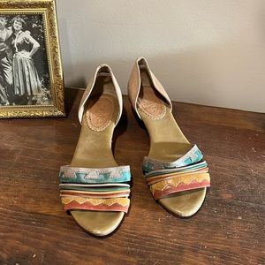 Indigo kitten wedge sandals